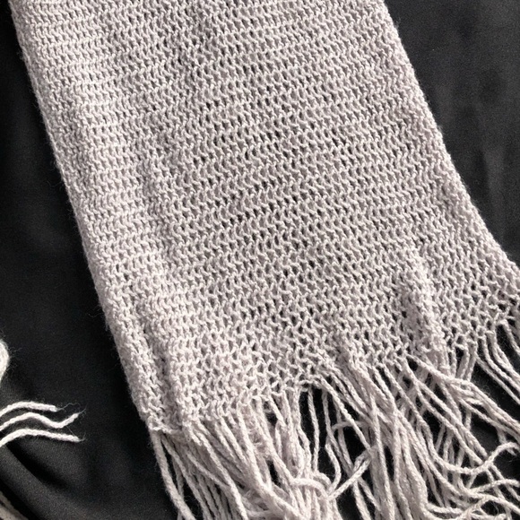 Knit Tube Infinity Scarf with Fringes - Picture 7 of 15